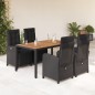 vidaXL 5-tlg. Garten-Essgruppe mit Kissen Schwarz Poly Rattan vidaXL 5-tlg. Garten-Essgruppe mit Kissen Schwarz Poly Rattan