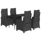 vidaXL 5-tlg. Garten-Essgruppe mit Kissen Schwarz Poly Rattan vidaXL 5-tlg. Garten-Essgruppe mit Kissen Schwarz Poly Rattan