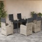 vidaXL 7-tlg. Garten-Essgruppe mit Kissen Hellgrau Poly Rattan vidaXL 7-tlg. Garten-Essgruppe mit Kissen Hellgrau Poly Rattan