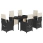 vidaXL 7-tlg. Garten-Essgruppe mit Kissen Schwarz Poly Rattan vidaXL 7-tlg. Garten-Essgruppe mit Kissen Schwarz Poly Rattan
