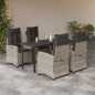 vidaXL 5-tlg. Garten-Essgruppe mit Kissen Hellgrau Poly Rattan vidaXL 5-tlg. Garten-Essgruppe mit Kissen Hellgrau Poly Rattan