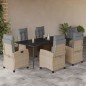 vidaXL 7-tlg. Garten-Essgruppe mit Kissen Beigemischung Poly Rattan vidaXL 7-tlg. Garten-Essgruppe mit Kissen Beigemischung Poly Rattan