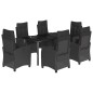 vidaXL 7-tlg. Garten-Essgruppe mit Kissen Schwarz Poly Rattan vidaXL 7-tlg. Garten-Essgruppe mit Kissen Schwarz Poly Rattan
