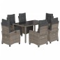vidaXL 7-tlg. Garten-Essgruppe mit Kissen Grau Poly Rattan vidaXL 7-tlg. Garten-Essgruppe mit Kissen Grau Poly Rattan