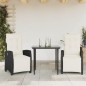 vidaXL 3-tlg. Garten-Essgruppe mit Kissen Schwarz Poly Rattan vidaXL 3-tlg. Garten-Essgruppe mit Kissen Schwarz Poly Rattan