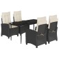 vidaXL 5-tlg. Garten-Essgruppe mit Kissen Schwarz Poly Rattan vidaXL 5-tlg. Garten-Essgruppe mit Kissen Schwarz Poly Rattan