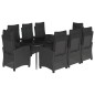 vidaXL 9-tlg. Garten-Essgruppe mit Kissen Schwarz Poly Rattan vidaXL 9-tlg. Garten-Essgruppe mit Kissen Schwarz Poly Rattan