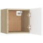vidaXL Nachttisch Weiß und Sonoma-Eiche 30,5x30x30 cm Holzwerkstoff vidaXL Nachttisch Weiß und Sonoma-Eiche 30,5x30x30 cm Holzwerkstoff