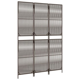 vidaXL Paravent 3-tlg. Braun Poly Rattan