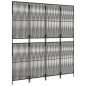 vidaXL Paravent 4-tlg. Grau Poly Rattan vidaXL Paravent 4-tlg. Grau Poly Rattan