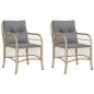 vidaXL Gartenstühle mit Kissen 2 Stk. Beigemischung Poly Rattan vidaXL Gartenstühle mit Kissen 2 Stk. Beigemischung Poly Rattan