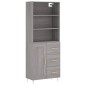 Highboard Grau Sonoma 69,5x34x180 cm Holzwerkstoff Highboard Grau Sonoma 69,5x34x180 cm Holzwerkstoff