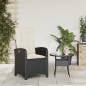 vidaXL Gartensessel Verstellbar mit Kissen Schwarz Poly Rattan vidaXL Gartensessel Verstellbar mit Kissen Schwarz Poly Rattan