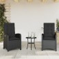 vidaXL Gartensessel mit Kissen 2 Stk. Verstellbar Schwarz Poly Rattan vidaXL Gartensessel mit Kissen 2 Stk. Verstellbar Schwarz Poly Rattan