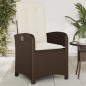 vidaXL Gartensessel Verstellbar mit Kissen Braun Poly Rattan vidaXL Gartensessel Verstellbar mit Kissen Braun Poly Rattan