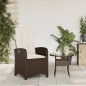 vidaXL Gartensessel Verstellbar mit Kissen Braun Poly Rattan vidaXL Gartensessel Verstellbar mit Kissen Braun Poly Rattan