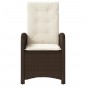 vidaXL Gartensessel Verstellbar mit Kissen Braun Poly Rattan vidaXL Gartensessel Verstellbar mit Kissen Braun Poly Rattan