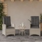 vidaXL Gartensessel mit Kissen 2 Stk. Verstellbar Hellgrau Poly Rattan vidaXL Gartensessel mit Kissen 2 Stk. Verstellbar Hellgrau Poly Rattan
