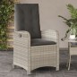 vidaXL Gartensessel mit Kissen 2 Stk. Verstellbar Hellgrau Poly Rattan vidaXL Gartensessel mit Kissen 2 Stk. Verstellbar Hellgrau Poly Rattan