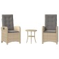 vidaXL 3-tlg. Bistro-Set mit Kissen Beigemischung Poly Rattan vidaXL 3-tlg. Bistro-Set mit Kissen Beigemischung Poly Rattan