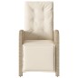 vidaXL Gartensessel mit Fußteil Verstellbar Beige Poly Rattan vidaXL Gartensessel mit Fußteil Verstellbar Beige Poly Rattan