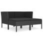 4-tlg. Garten-Lounge-Set mit Auflagen Poly Rattan Schwarz 4-tlg. Garten-Lounge-Set mit Auflagen Poly Rattan Schwarz
