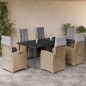 vidaXL 7-tlg. Garten-Essgruppe mit Kissen Beige Poly Rattan vidaXL 7-tlg. Garten-Essgruppe mit Kissen Beige Poly Rattan