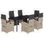 vidaXL 7-tlg. Garten-Essgruppe mit Kissen Hellgrau Poly Rattan vidaXL 7-tlg. Garten-Essgruppe mit Kissen Hellgrau Poly Rattan