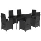vidaXL 7-tlg. Garten-Essgruppe mit Kissen Schwarz Poly Rattan vidaXL 7-tlg. Garten-Essgruppe mit Kissen Schwarz Poly Rattan