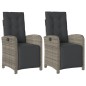vidaXL Gartensessel mit Fußteil 2 Stk. Verstellbar Grau Poly Rattan vidaXL Gartensessel mit Fußteil 2 Stk. Verstellbar Grau Poly Rattan