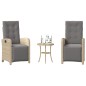 vidaXL 3-tlg. Bistro-Set mit Kissen Beigemischung Poly Rattan vidaXL 3-tlg. Bistro-Set mit Kissen Beigemischung Poly Rattan