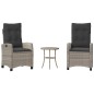vidaXL 3-tlg. Bistro-Set mit Kissen Hellgrau Poly Rattan vidaXL 3-tlg. Bistro-Set mit Kissen Hellgrau Poly Rattan