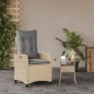 vidaXL Gartensessel mit Kissen Verstellbar Beigemischung Poly Rattan vidaXL Gartensessel mit Kissen Verstellbar Beigemischung Poly Rattan