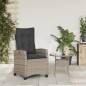 vidaXL Gartensessel Verstellbar mit Kissen Grau Poly Rattan vidaXL Gartensessel Verstellbar mit Kissen Grau Poly Rattan