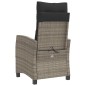 vidaXL Gartensessel Verstellbar mit Kissen Grau Poly Rattan vidaXL Gartensessel Verstellbar mit Kissen Grau Poly Rattan