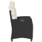 vidaXL Gartensessel mit Fußteil Verstellbar Schwarz Poly Rattan vidaXL Gartensessel mit Fußteil Verstellbar Schwarz Poly Rattan