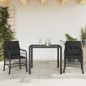 vidaXL 3-tlg. Bistro-Set mit Kissen Schwarz Poly Rattan vidaXL 3-tlg. Bistro-Set mit Kissen Schwarz Poly Rattan
