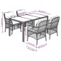 vidaXL 5-tlg. Garten-Essgruppe mit Kissen Schwarz Poly Rattan vidaXL 5-tlg. Garten-Essgruppe mit Kissen Schwarz Poly Rattan