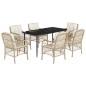 vidaXL 7-tlg. Garten-Essgruppe mit Kissen Beige Poly Rattan vidaXL 7-tlg. Garten-Essgruppe mit Kissen Beige Poly Rattan