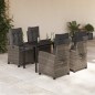 vidaXL 5-tlg. Garten-Essgruppe mit Kissen Grau Poly Rattan vidaXL 5-tlg. Garten-Essgruppe mit Kissen Grau Poly Rattan