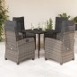 vidaXL 5-tlg. Garten-Essgruppe mit Kissen Grau Poly Rattan vidaXL 5-tlg. Garten-Essgruppe mit Kissen Grau Poly Rattan