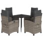 vidaXL 5-tlg. Garten-Essgruppe mit Kissen Grau Poly Rattan vidaXL 5-tlg. Garten-Essgruppe mit Kissen Grau Poly Rattan
