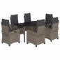 vidaXL 7-tlg. Garten-Essgruppe mit Kissen Grau Poly Rattan vidaXL 7-tlg. Garten-Essgruppe mit Kissen Grau Poly Rattan