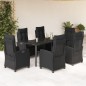 vidaXL 7-tlg. Garten-Essgruppe mit Kissen Schwarz Poly Rattan vidaXL 7-tlg. Garten-Essgruppe mit Kissen Schwarz Poly Rattan