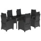 vidaXL 7-tlg. Garten-Essgruppe mit Kissen Schwarz Poly Rattan vidaXL 7-tlg. Garten-Essgruppe mit Kissen Schwarz Poly Rattan