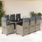 vidaXL 9-tlg. Garten-Essgruppe mit Kissen Grau Poly Rattan vidaXL 9-tlg. Garten-Essgruppe mit Kissen Grau Poly Rattan