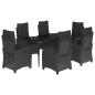 vidaXL 7-tlg. Garten-Essgruppe mit Kissen Schwarz Poly Rattan vidaXL 7-tlg. Garten-Essgruppe mit Kissen Schwarz Poly Rattan