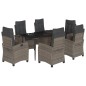 vidaXL 7-tlg. Garten-Essgruppe mit Kissen Grau Poly Rattan vidaXL 7-tlg. Garten-Essgruppe mit Kissen Grau Poly Rattan
