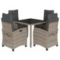 vidaXL 5-tlg. Garten-Essgruppe mit Kissen Grau Poly Rattan vidaXL 5-tlg. Garten-Essgruppe mit Kissen Grau Poly Rattan