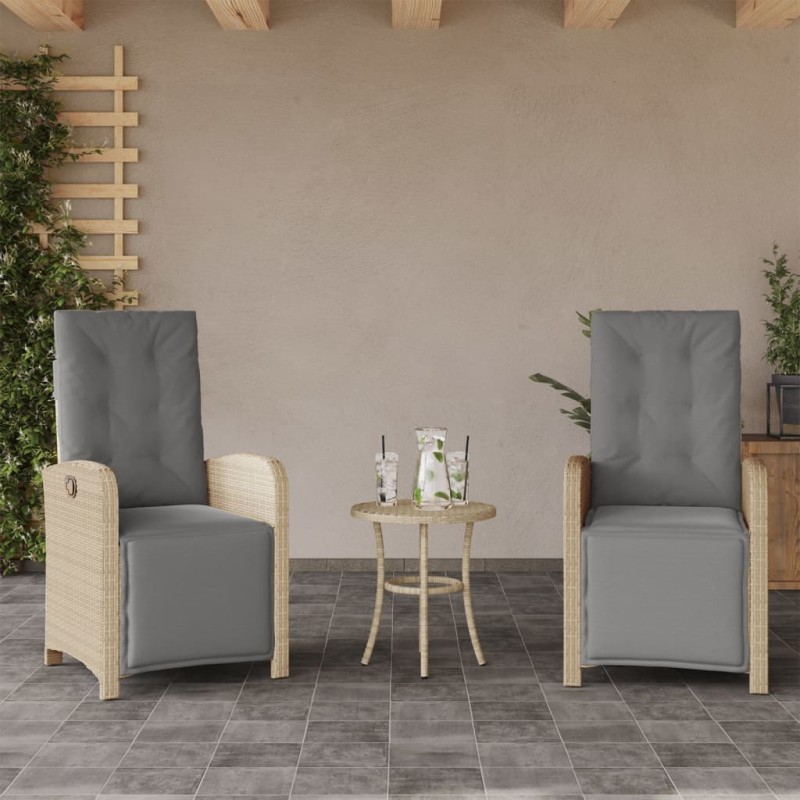 vidaXL Gartensessel mit Fußteil 2 Stk. Verstellbar Poly Rattan vidaXL Gartensessel mit Fußteil 2 Stk. Verstellbar Poly Rattan
